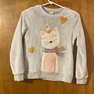 Sequin Caticorn fleece sweatshirt
